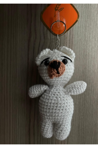Amigurumi Ayıcık Anahtarlık – Beyaz