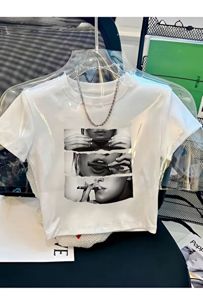 COMANCHERO Women's Rolling Smok Printed Cropped T-Shirt