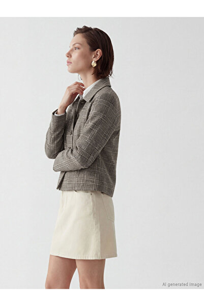 LC Waikiki Özmarka Новий сезон Сорочка з коміром Картатий жіночий піджак