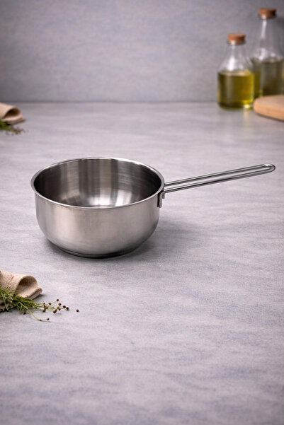 Rivorn 14 cm Steel Saucepan with Red Handle – 13 cm Stainless Steel Stew Pot