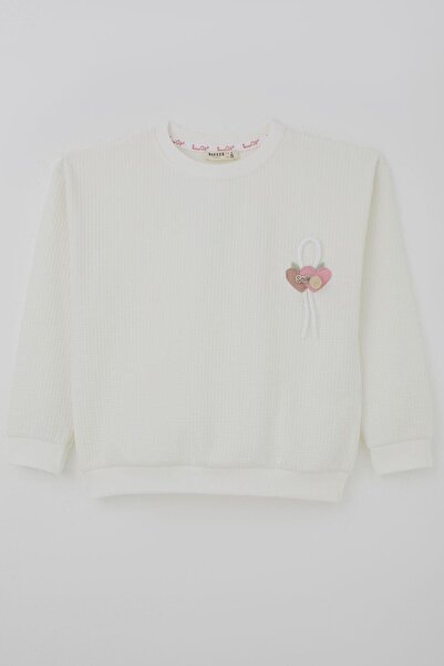 Breeze Devojčica, dukserica sa vafla Teksturirano srca, pompon, detalj arma, ...