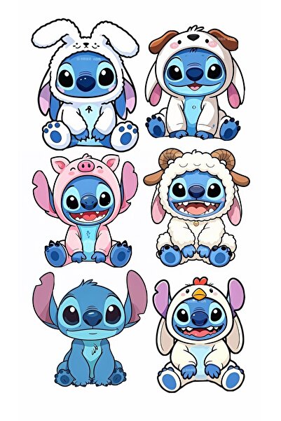 telaşe memuru زينة كعكة قابلة للأكل بتصميم ستيتش - ورق صالح للأكل بتصميم ستيت...