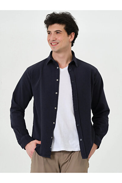 PIQUE Kopčanje na drukere paket muške mornarsko plave košulje 26EG1002