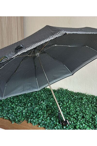 snotline 205L April Bej Ekose Katlanır Şemsiye –8 Çelik Telli, Su Geçirmez Ku...