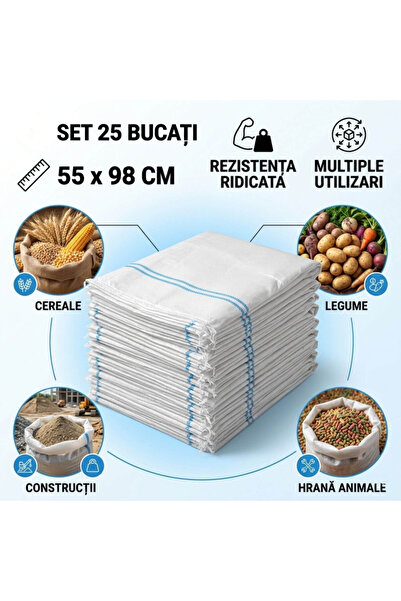 MC Micostore Set 25 Saci Universali din Rafie, Mari, 55 x 98 cm, Rezistente p...