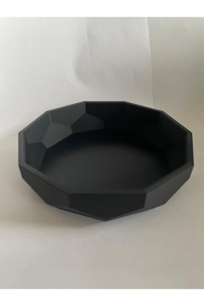 LİNKA3D وعاء زاوية أسود - وعاء زخرفي 15 سم (طباعة ثلاثية الأبعاد - متينة)