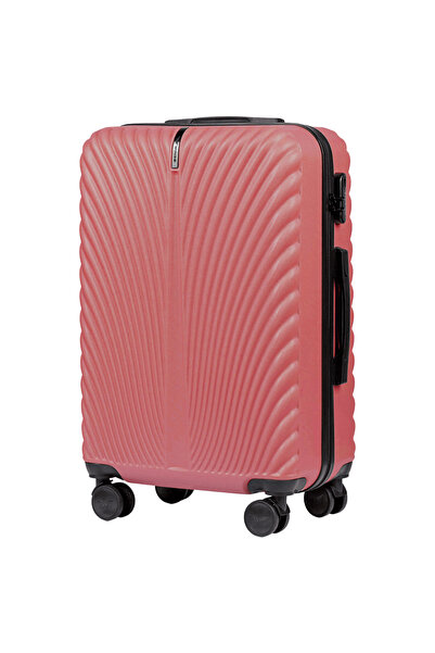 WINGS BRAND WINGS SWAN 24" Medium Suitcase, Dirty Pink, ABS+, TSA Lock, 4 Wheels