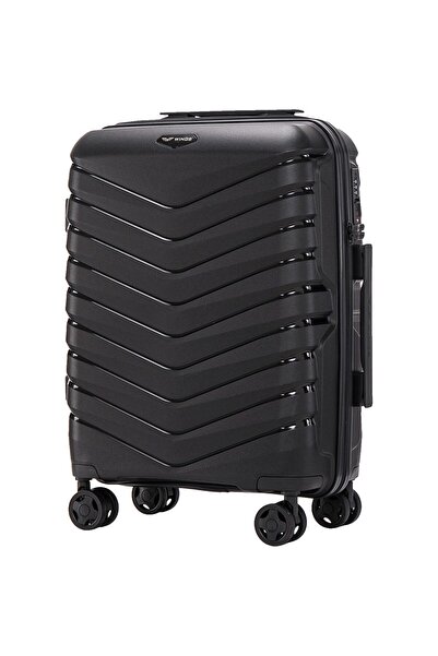 WINGS BRAND Wings PHOENIX 20" Black Cabin Suitcase, Polypropylene, TSA Lock