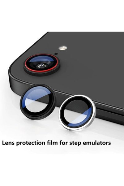 Powerfox Black Aluminum Alloy Tempered Glass Camera Lens Protector Compatible with iPhone 17E / 16E