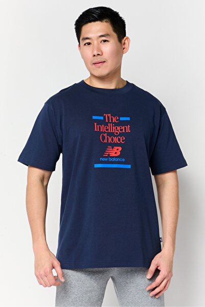 New Balance Men Relaxed Fit Short Sleeve Outdoor T-Shirt, Navy Blue