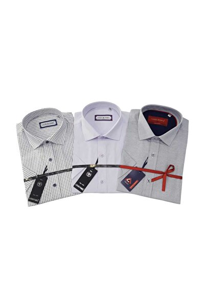 Louis Fabel 3-Piece Slim Fit Men's Short Sleeve Shirt Set – Size m