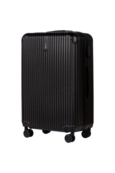 WINGS BRAND WINGS EGRET 28" Large Suitcase, Black, ABS+, 360° Wheels, Coded Lock