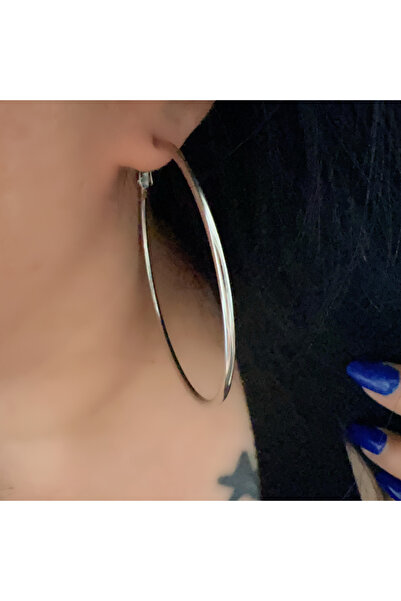 ACAR TAKI Silver Color Steel Hoop Earrings Acr9271