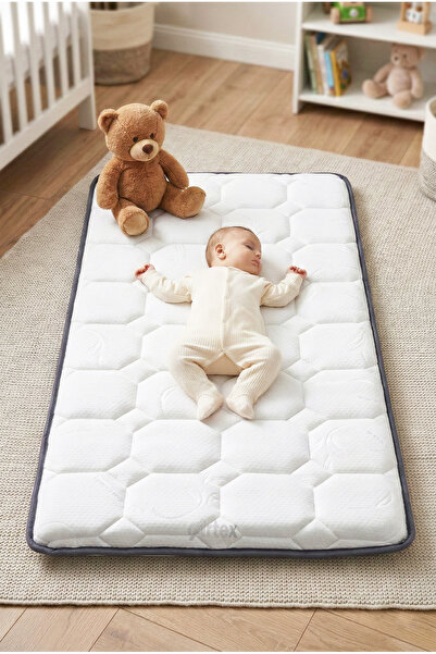 Artex 5Cm Sade Süngerli Bebek Çocuk Beşik Yatağı 70x110 Park Yatak Oyun Parkı...