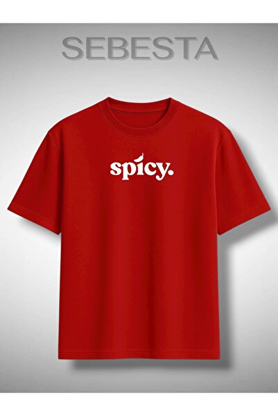 Sebesta Fashion تي شيرت سبايسي مطبوع بريميوم كبير الحجم