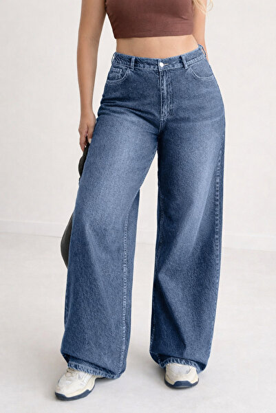 Modanewnice Wide-Let Women's Jeans with Elastic Waist