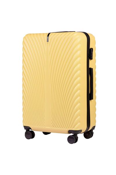 WINGS BRAND WINGS SWAN 28" Large Yellow Suitcase - ABS+, Lock, 4 Wheels