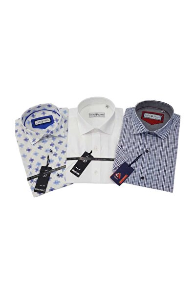 Louis Fabel 3-Piece Slim Fit Men's Short Sleeve Shirt Set – Size m