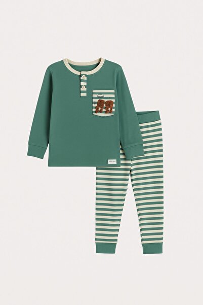 Katia&Bony Boy's Teddy Patterned Pajama Set Green