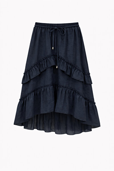 Mixray 4848 Ženska Sa volanima midi suknja crna