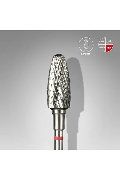 STALEKS Sert Alaşım Mısır Freze, Kırmızı, Çap 5 mm / Çalışma Kısmı 13 mm