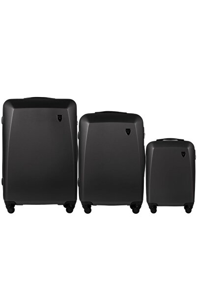 WINGS BRAND Wings Plover Dark Grey 3-Piece Luggage Set with TSA Lock & Spinne...