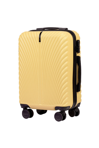 WINGS BRAND Wings SWAN 20" Cabin Suitcase, Yellow - ABS+, Secure Code Lock