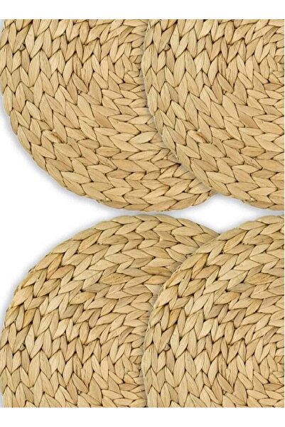 Home Box طقم مفرش طاولة دائرية منسوج ، 4 قطع، 30 سم