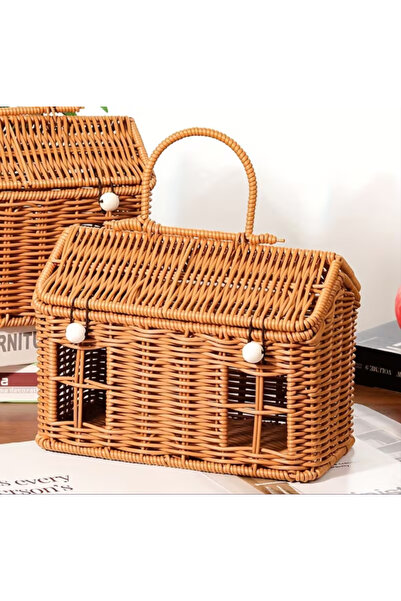 esdekor سلة يدوية صغيرة من القش المقلد على طراز شمال أوروبا 2026 على الطراز ا...