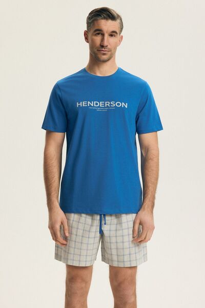 Henderson Men's Short Pajamas Set Shorts & T-Shirt 100% Cotton Summer Classic...