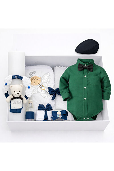 kizu Елегантен комплект за кръщене за момчета в тъмносин цвят – пълен комплек...