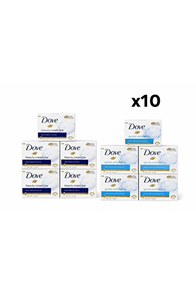 Dove (Dove) Sapun Dove 5 x cremă-sandvișuri și 5 x exfoliante delicate 10 x 90g