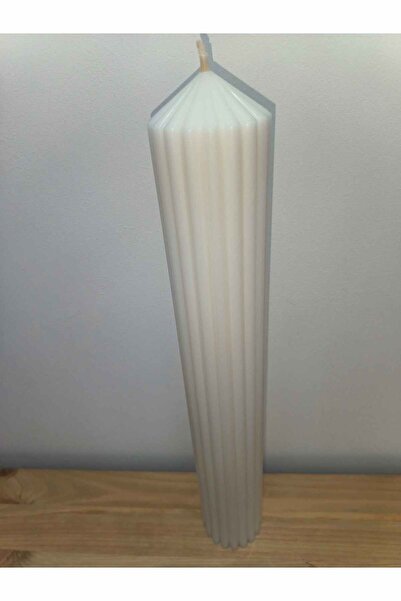 Emris Candle Art Lumânare canelată artizanală alba