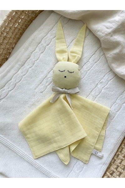 Zenkova İsim Baskılı Müslin organik uyku arkadaşı emzik askılı