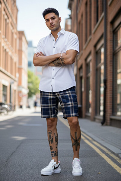 dehaine Pantaloni sucrti casual pentru barbati, in dungi, slim fit, 13140 Ble...