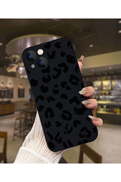 Caseji iPhone 13 Compatible Black L Leopard Printed B Printed Inside Ka Velve...
