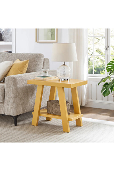 Poyraz Furniture Accessory Raflı Yan Sehpa, Salon, Antre, Hol, Ahşap, Şık