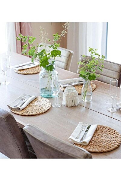 Home Box طقم مفرش طاولة دائرية منسوج ، 5 قطع، 30 سم