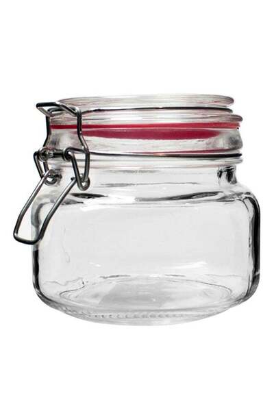 Alberto Glass Storage Jar with Airtight Lid Transparent 1000ml