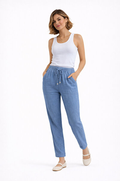 B&T MODA Dar Paça Müslin Pantolon