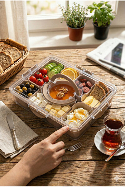 Emofom حاوية وجبات الإفطار المقسمة، حاوية تخزين متعددة الأغراض، منظم متعدد ال...