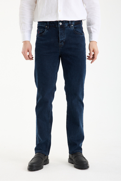 muzzo jeans Regular Fit Light Navy Blue Stretch Fabric Jeans