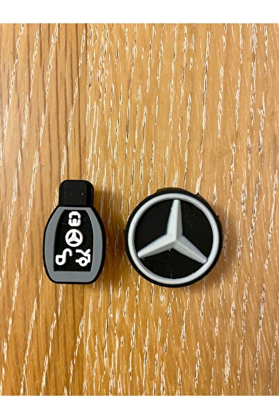 atölye karnaval Mercedes Logo Ve Kumanda   Charm Terlik Süsü 2ad