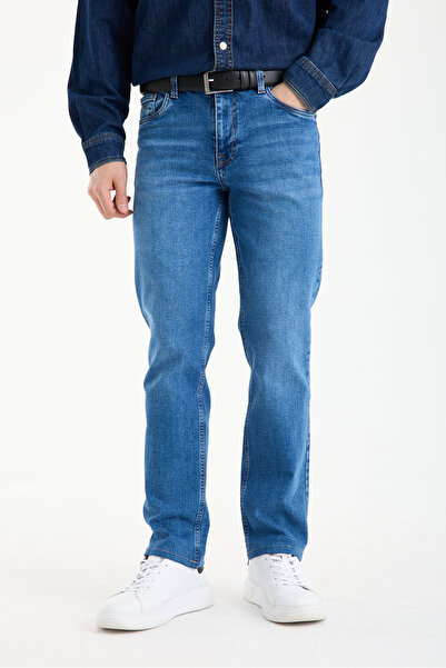 muzzo jeans Regular Fit Blue Stretch Fabric Denim Trousers