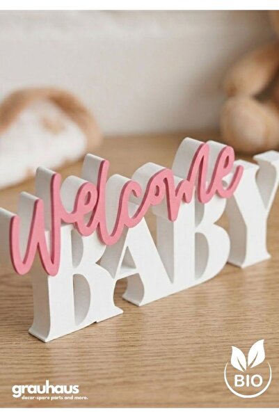 GRAUHAUS Hoşgeldin Bebek Yazılı Bebek Odası Dekoru – Baby Shower, Hastane Oda...