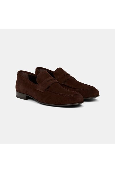 Desa Men's Brown Classic Suede Loafers