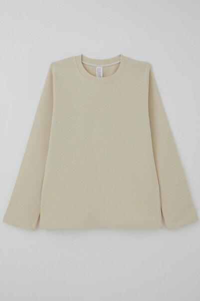 Breeze Dečija majica dugih rukava Osnovni 9-14 godina, boja kamena