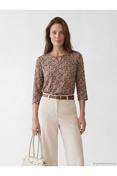 LC Waikiki Özmarka New Season Crew Neck Patterned Blouse