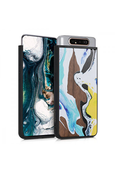 KWmobile Carcasă pentru Samsung Galaxy A80, Lemn, Maro, 48664.01