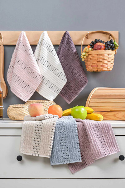 Mira Home طقم من 6 مناشف قطنية للمطبخ ناعمة الملمس مقاس 30x50 سم